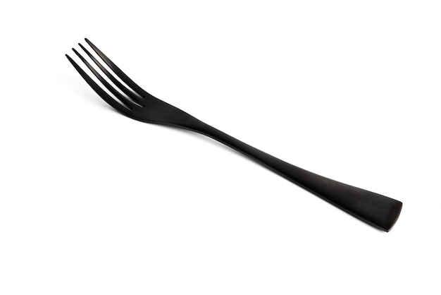 Black fork isolated on a white background. High quality photo