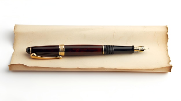 Black Fountain pen white background