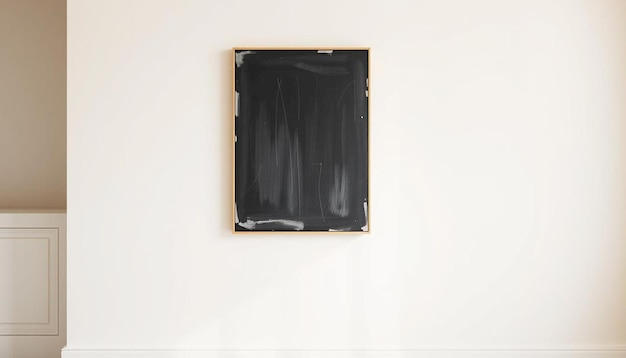 a black frame on a wall that says  the bottom of it