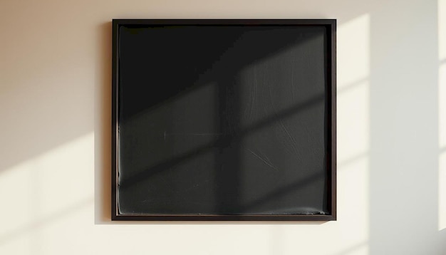 a black frame with a picture of a black frame on the wall