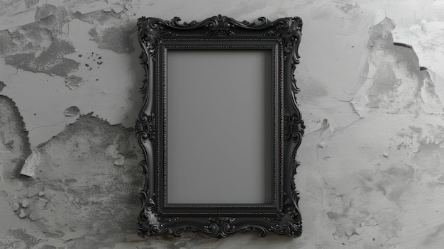 a black framed picture with a silver frame on the wall