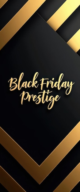 Black Friday advertisement featuring elegant black and gold design for holiday promotions