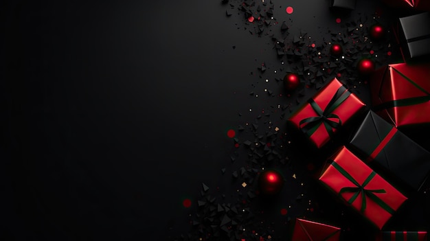 Black Friday Background black and red gift