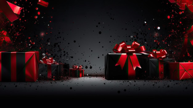 Black Friday Background black and red gift