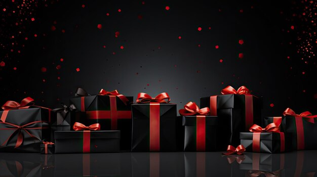 Black Friday Background black and red gift