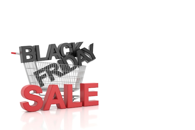 Black Friday banner design. 3D rendering.