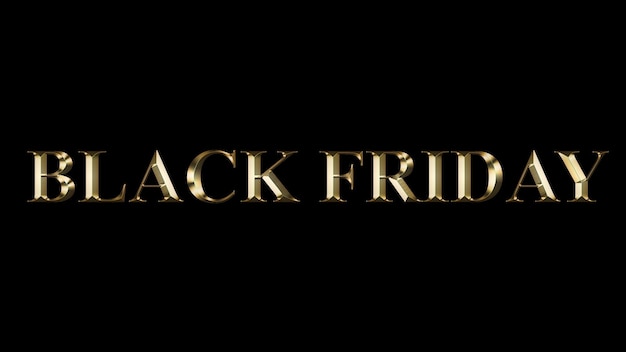 Black Friday Banner poster logo golden color on dark background The words written on card Sale concept Graphic gold font shiny text