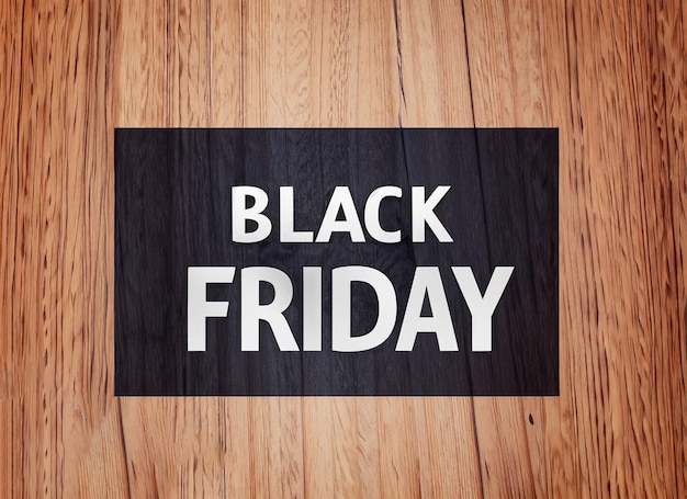 Black friday beautiful texture on wooden background