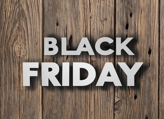 Black friday beautiful texture on wooden background