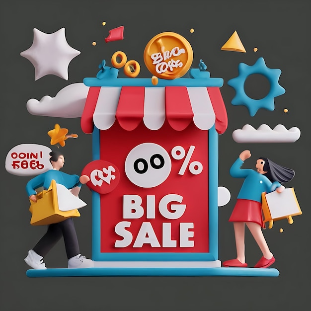 Black friday Big sales banner Layout design illustration