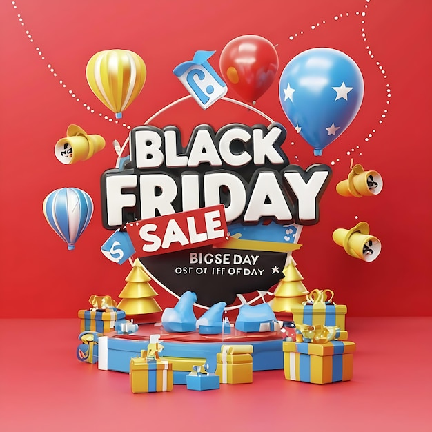 Black friday Big sales banner Layout design illustration