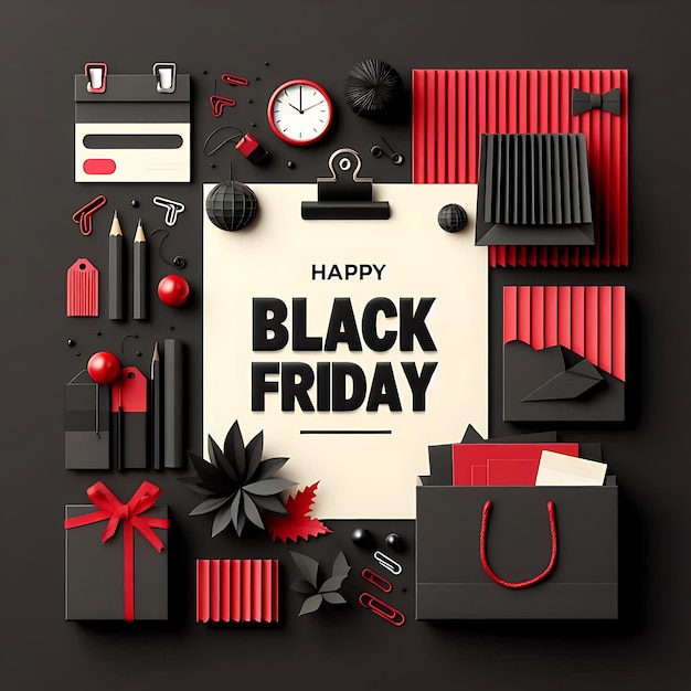 Photo a black friday poster with a black friday sale sign