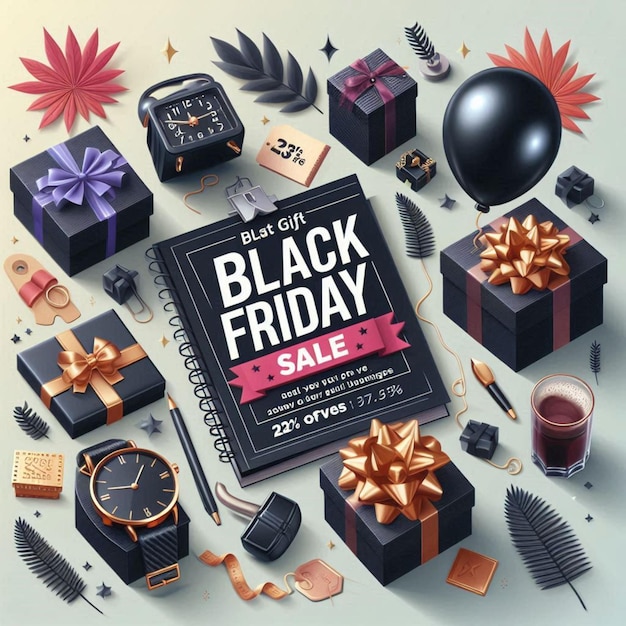 Photo black friday sale 25 discount banner design black friday 25 off design template