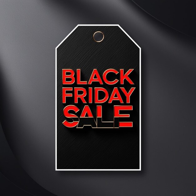 Photo black friday sale banner card on elegant black satin silk background vector