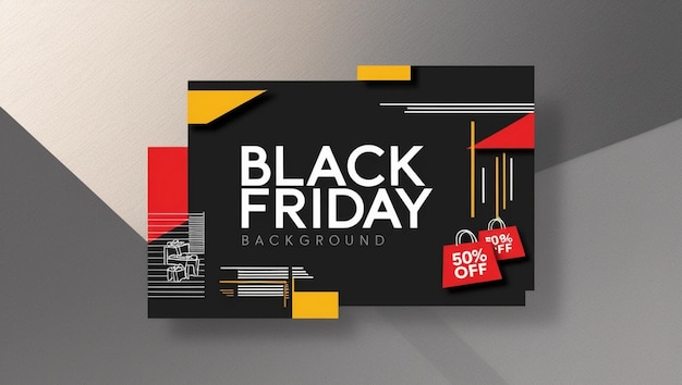 Photo a black friday sale poster with a black background and a red tag that says black friday sale