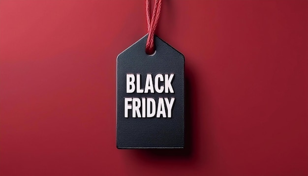 a black friday sale sign hanging on a red wall