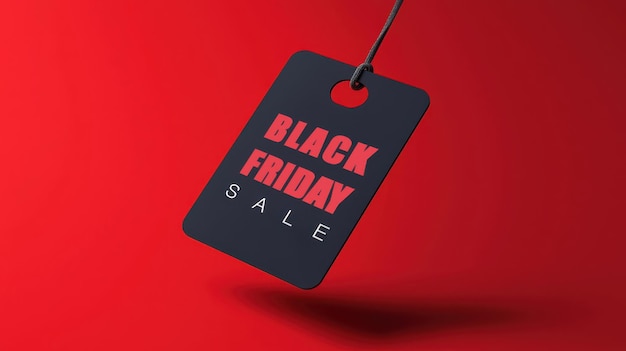 Black Friday Sale Tag on Red Surface