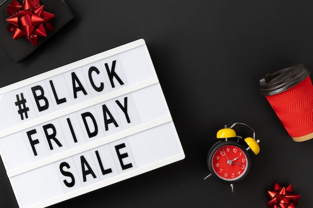 Black friday sale text on lightbox