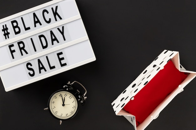 Black friday sale text on lightbox