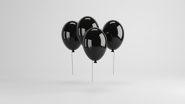 Black Friday sale with percent in black glossy balloon minimal on white background m Generative AI