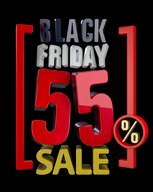 BLACK FRIDAY SALE XX % SALES word on black background illustration 3D rendering.