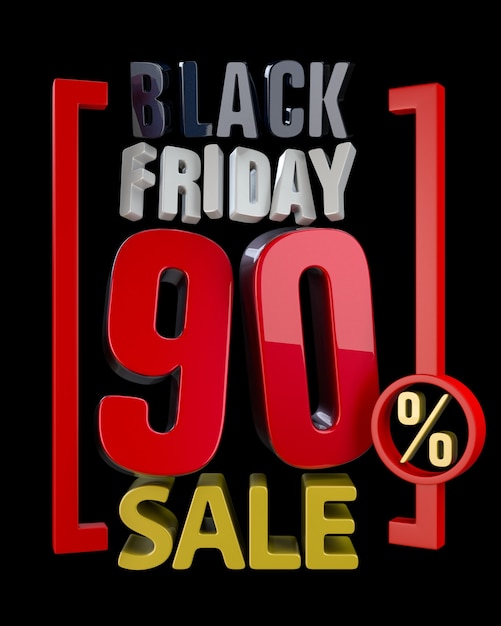 BLACK FRIDAY SALE XX % SALES word on black background illustration 3D rendering.