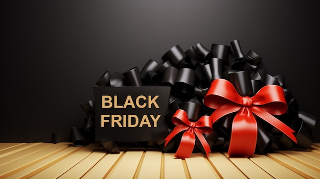 Black Friday sales concept photo on dark background Generative AI