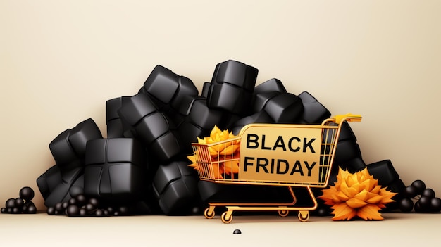 Black Friday sales concept photo illustration Generative AI