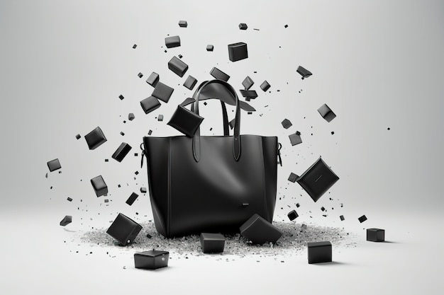 Black Friday Shopping Concept Scattered Bags