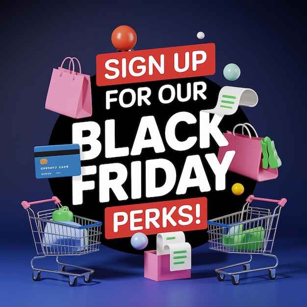 Black Friday Shopping Sale with Discounted Electronics and Fashion Items