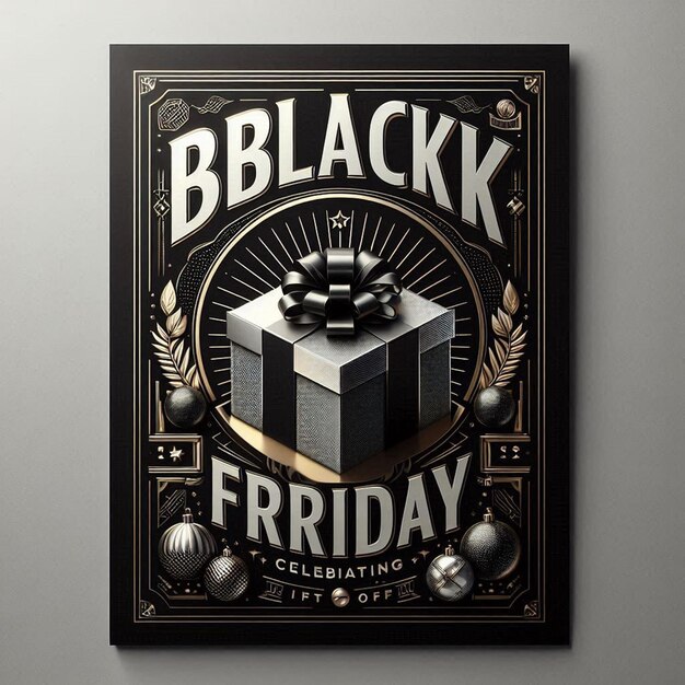 Photo a black friday sign on a wall that says friday friday friday friday