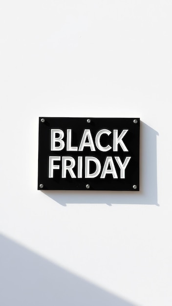 Photo black friday sign on white wall