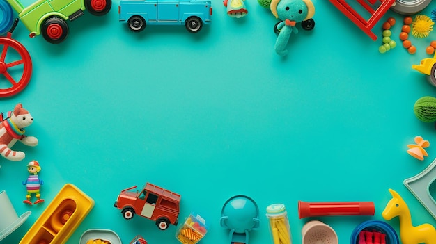 Black Friday Toys on Turquoise Background