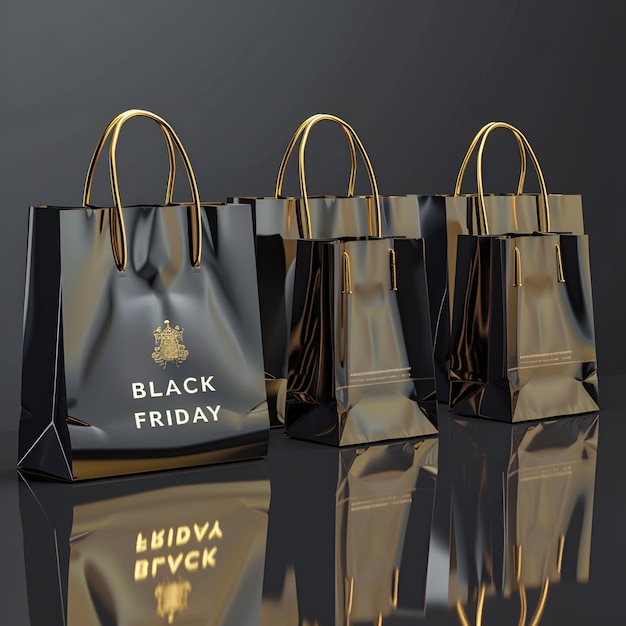 BLACK FRIDAY written in Luxury shopping bags