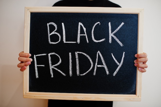 Black Friday wrote on a chalkboard