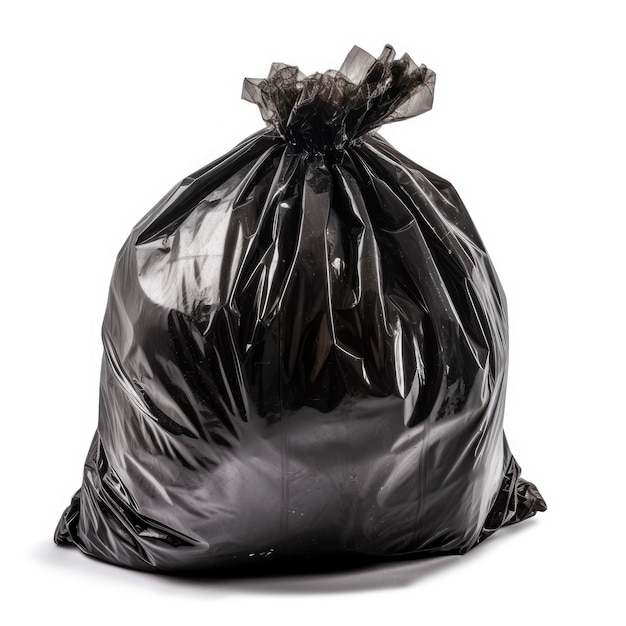 A black garbage bag