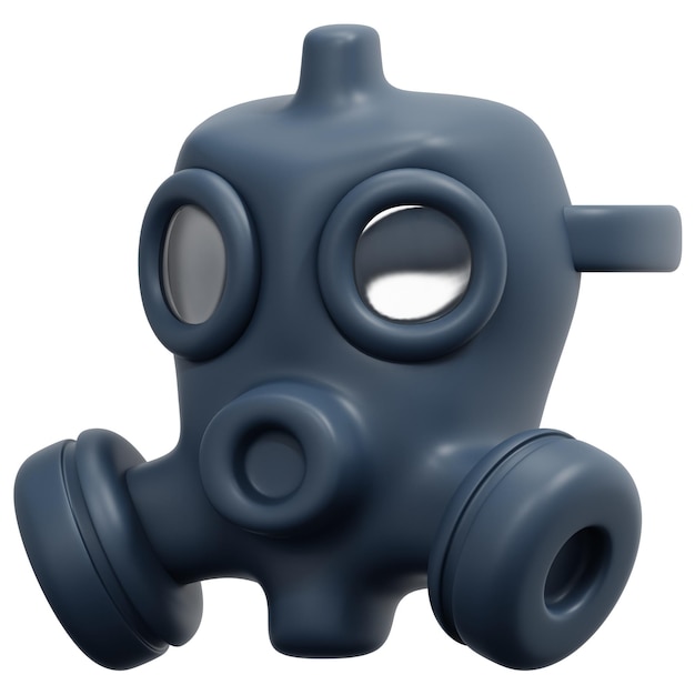 A black gas mask with a hole in the middle.