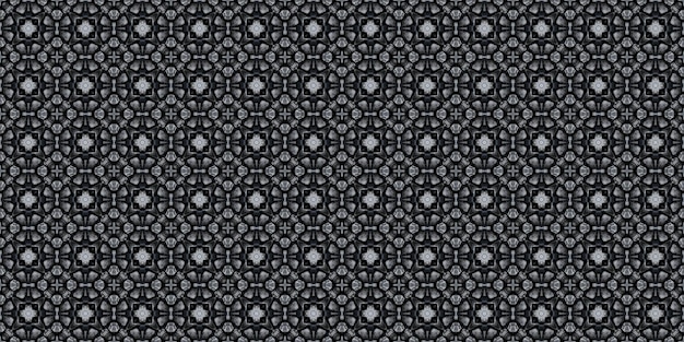 Black geometrical background with rhombus circles Repeatable backdrop with ethnic motifs