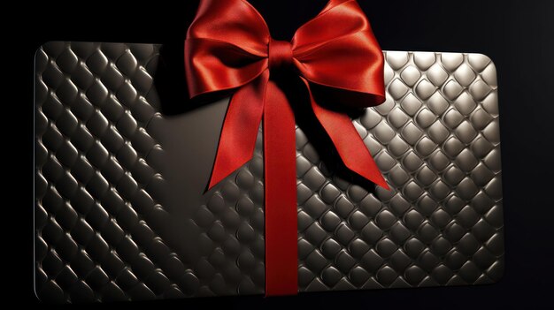 Black Gift Tag Radiance Enhanced Red Bow Contrast