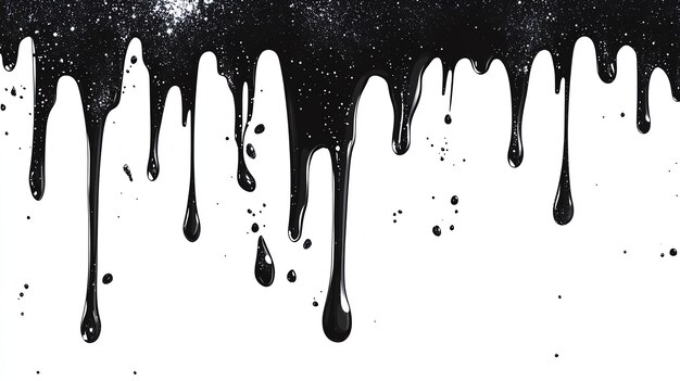 Photo black glitter dripping liquid