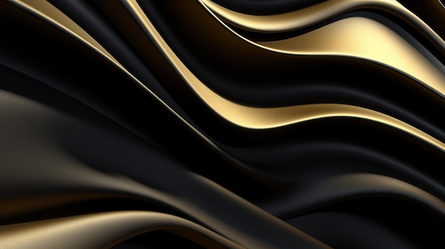 Black gold 3 d background with wave A professional photography should use a high quality Generative AI