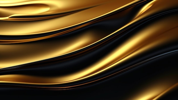 Black gold 3 d background with wave A professional photography should use a high quality Generative AI