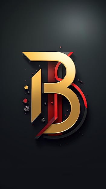 Photo a black and gold abstract design with the letter b on it