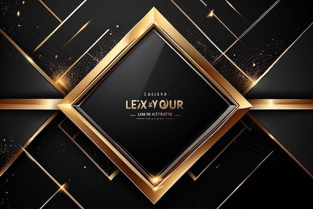 Black and gold abstract luxury background with elegant design elements light effects