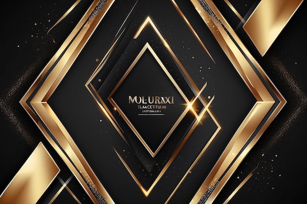 Black and gold abstract luxury background with elegant design elements light effects