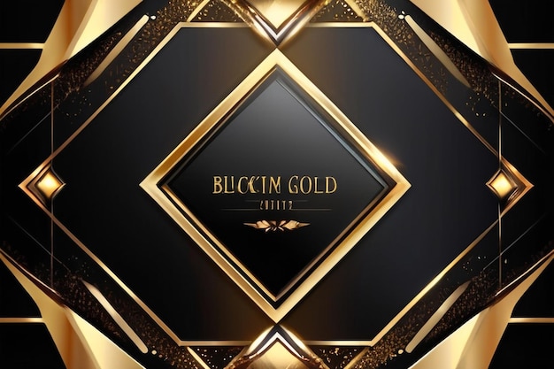 Black and gold abstract luxury background with elegant design elements light effects