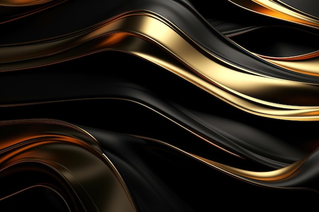 Black and gold background Threedimensional backgrounds abstract