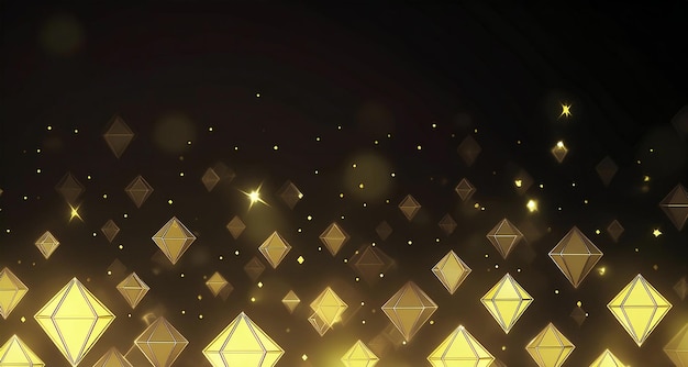 Black and gold background with diamond shapes adding a touch of elegance and sophistication