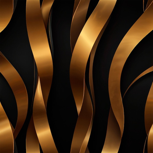 Photo a black and gold background with gold and black stripes