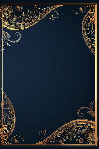 Black and Gold Background With Golden Border